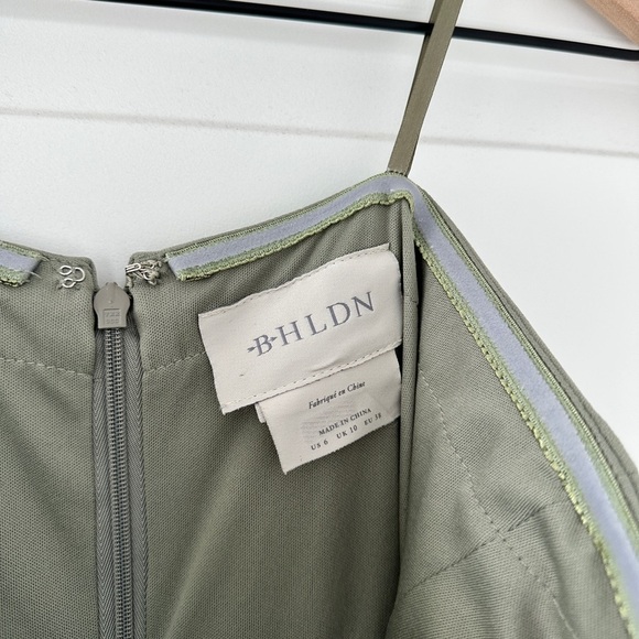 BHLDN Everly Strapless Crepe Gown Dress in Sage Green - Picture 9 of 9